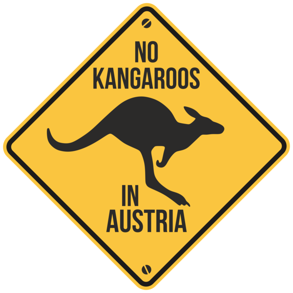 Wohnmobil aufkleber: No kangaroos in austria