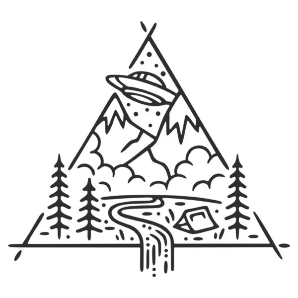 Wohnmobil aufkleber: UFO Mountains camping