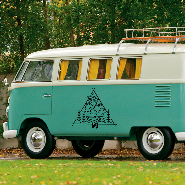 Wohnmobil aufkleber: UFO Mountains camping