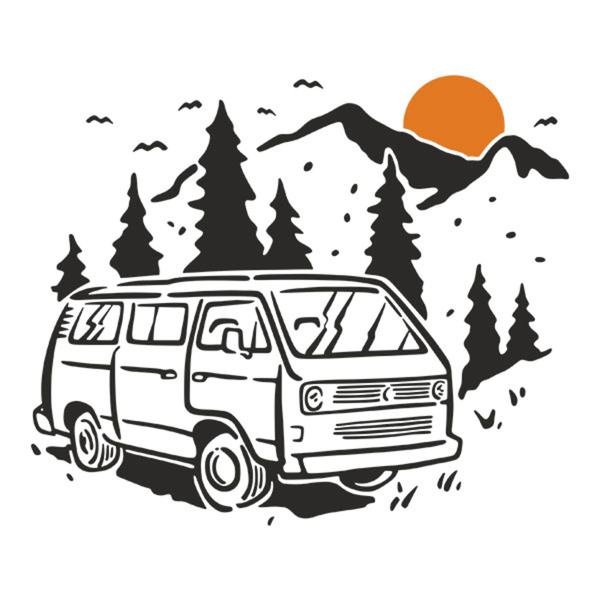 Wohnmobil aufkleber: Sonnenuntergangskarawane