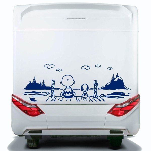 Wohnmobil aufkleber: Snoopy-Landschaft