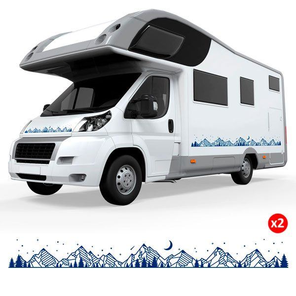 Wohnmobil aufkleber: Berglandschaft bei Nacht