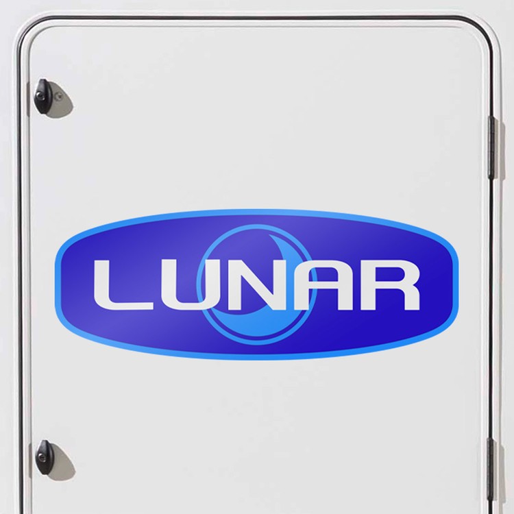 Wohnmobil aufkleber: Wohnmobil-Aufkleber Lunar-Logo in Blautönen