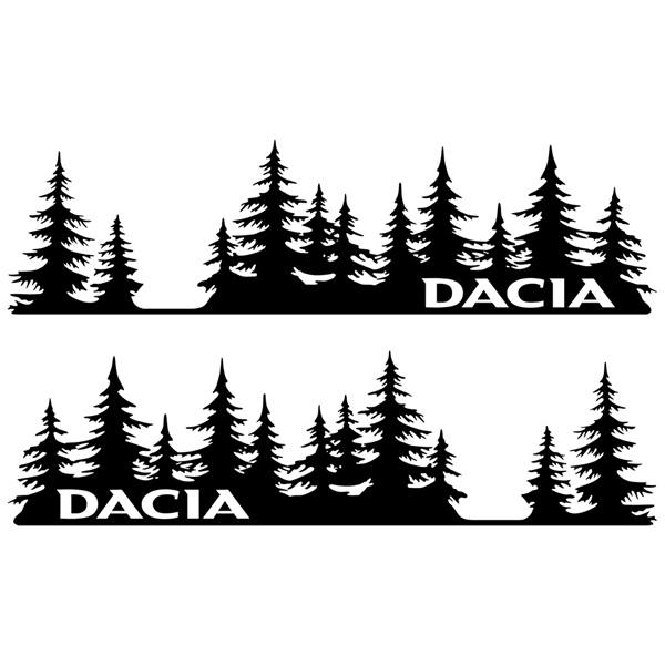 2x Aufkleber für lieferwagen bäume Dacia