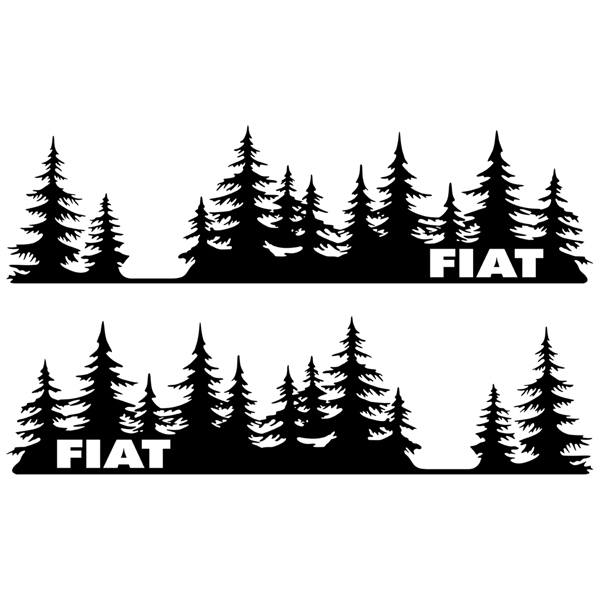 Aufkleber: 2x Bäume Fiat