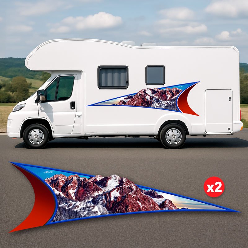 Wohnmobil aufkleber: Verschneite Berge
