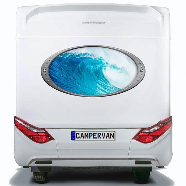 Wohnmobil aufkleber: Elliptischer Rahmen große Welle