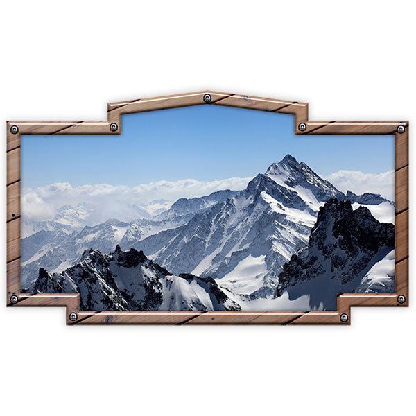 Aufkleber: Vintage-Rahmen Schweizer Alpen