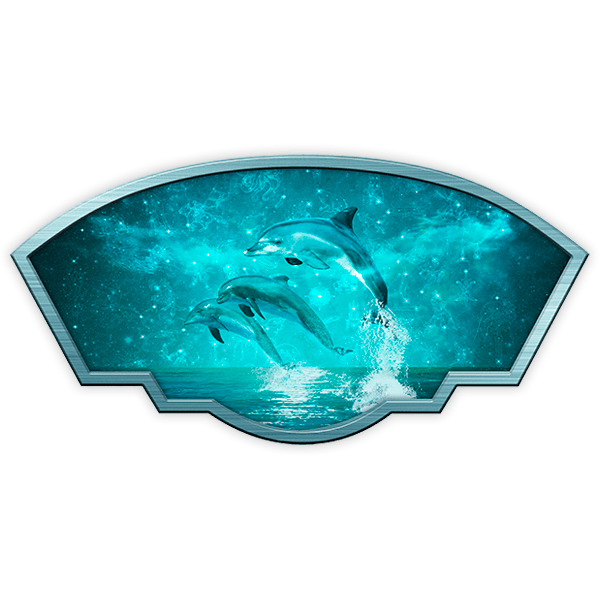 Aufkleber: künstlerischer Rahmen magische Delfine 0