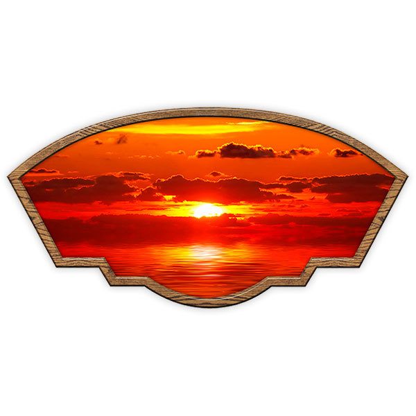 Aufkleber: künstlerischer Rahmen Sonnenuntergang auf See
