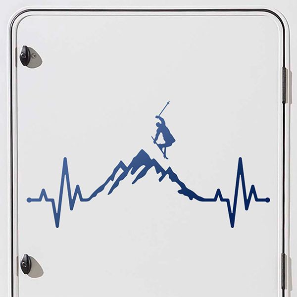 Wohnmobil aufkleber: Kardiogramm Liebe Skifahren