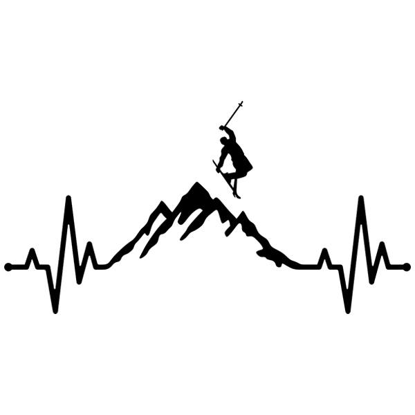 Wohnmobil aufkleber: Kardiogramm Liebe Skifahren
