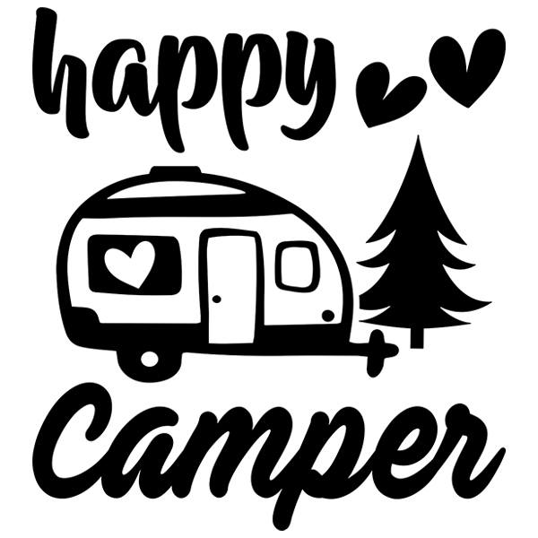 Aufkleber: Happy love camper