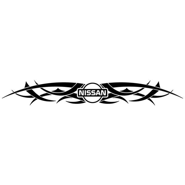 Aufkleber: Frontscheibenaufkleber Tribal mit Nissan Logo