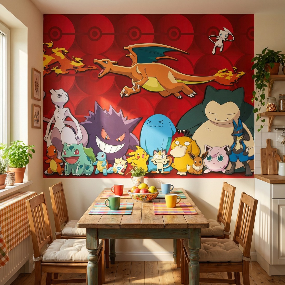 Pokemon-Fototapete im Kinderzimmer