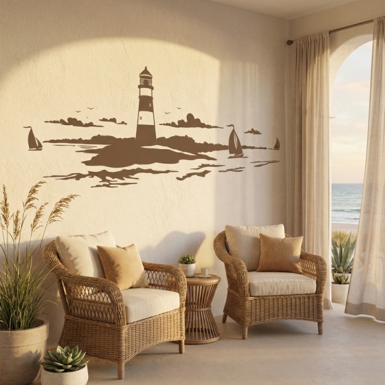 Wandtattoo mit sieben fotorealistischen Katzen in einer Reihe an der Wand eines Kindermodegeschäfts